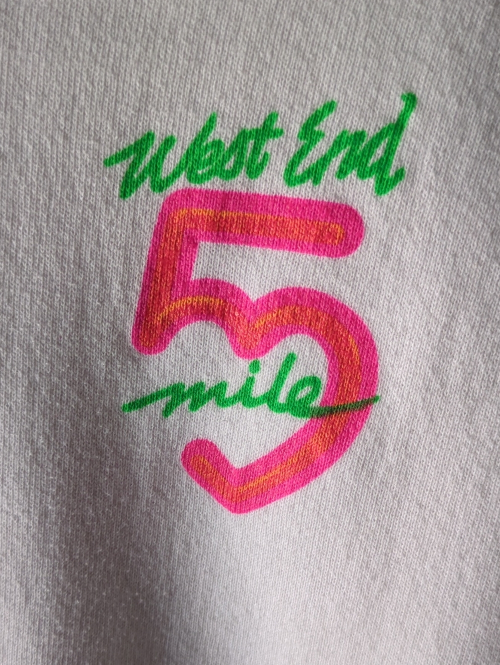 Vintage 1988 "West End 5 Mile" Run Sweatshirt- Pink & Green